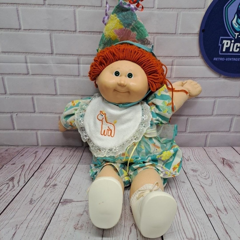 Vintage 80s Rare Cabbage Patch Doll Orange Hair Green Eyes 40 **Cut Tag